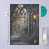 Gothic Arched Window by lamplight Decoupage Tissuepapier (Craft)
