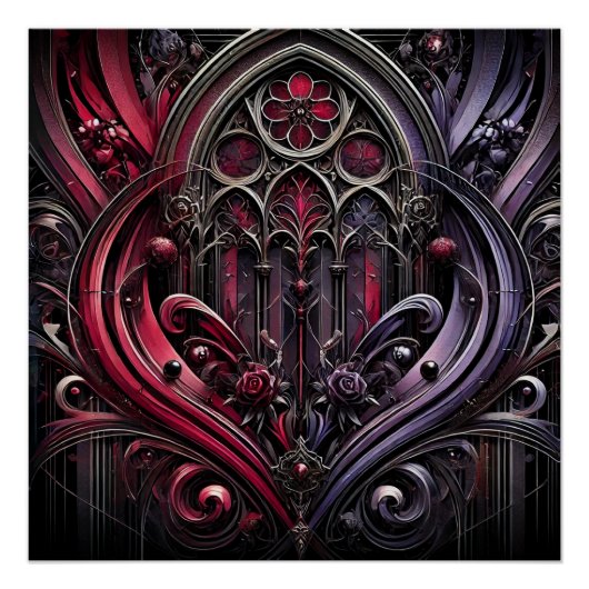 Gothic Arches Glossy Poster (Voorkant)