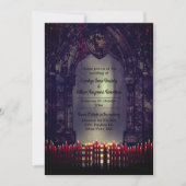 Gothic Archway met Red Candles Wedding Kaart (Voorkant)