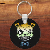 Gothic AroAce Agender Pride Vlaggekleurd Beer Sleutelhanger (Voorkant)