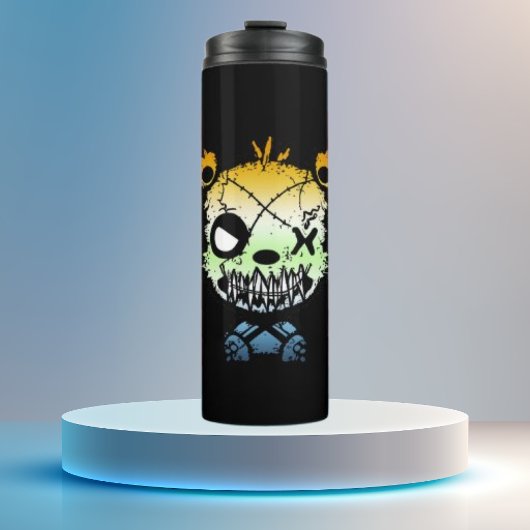 Gothic AroAce Agender Pride Vlaggekleurd Beer Thermosbeker