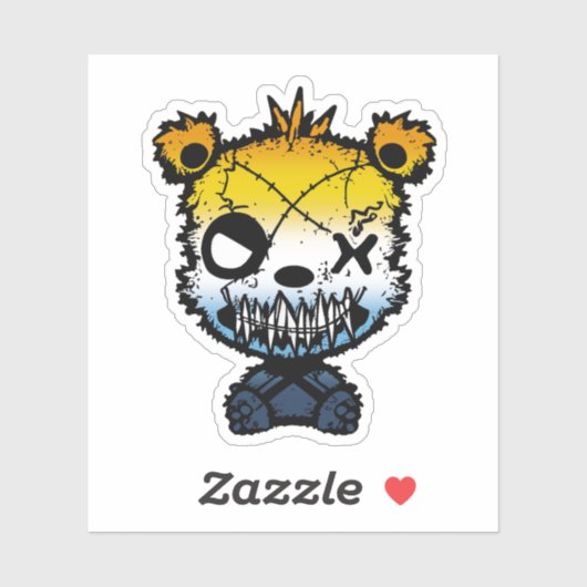 Gothic AroAce Pride Vlaggekleurd Beer Sticker (Vel)