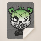 Gothic Aromantische Pride Flag gekleurd Beer Sherpa Deken (Voorkant)