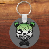 Gothic Aromantische Pride Flag gekleurd Beer Sleutelhanger (Achterkant)