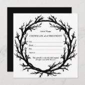 Gothic Art Certificaat van Echtheid Feestdagenkaart (Voorkant / Achterkant)