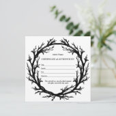 Gothic Art Certificaat van Echtheid Feestdagenkaart (Staand voorkant)