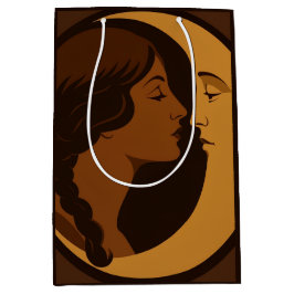 Gothic Art Deco Girl and Crescent Moon  Medium Cadeauzakje