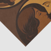 Gothic Art Deco Meisje en Halve Maan Decoupage Tissuepapier (Detail)