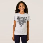 Gothic Art Nouveau Flower Heart T-Shirt (Voorkant volledig)