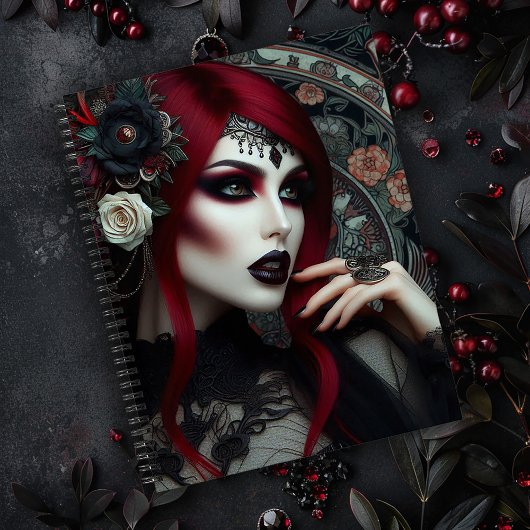Gothic Art Nouveau Vrouw Notitieboek