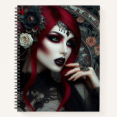 Gothic Art Nouveau Vrouw Notitieboek (Voorkant)