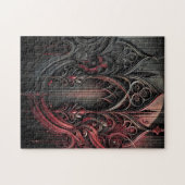 Gothic Art Puzzel – ingewikkeld rood en zwart ontw (Horizontaal)