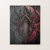 Gothic Art Puzzel – ingewikkeld rood en zwart ontw Legpuzzel (Verticaal)