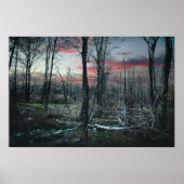 Gothic Art sombere moerasbos Poster (Voorkant)