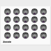 Gothic Asexual Pride Flag gekleurd Beer Ronde Sticker (Vel)