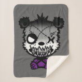 Gothic Asexual Pride Flag gekleurd Beer Sherpa Deken (Voorkant)