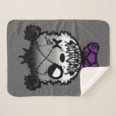 Gothic Asexual Pride Flag gekleurd Beer Sherpa Deken (Voorkant (horizontaal))