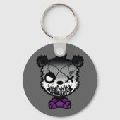 Gothic Asexual Pride Flag gekleurd Beer Sleutelhanger (Voorkant)