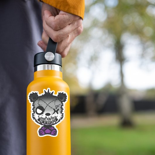 Gothic Asexual Pride Flag gekleurd Beer Sticker