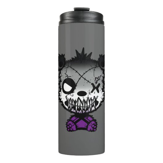 Gothic Asexual Pride Flag gekleurd Beer Thermosbeker (Voorkant)