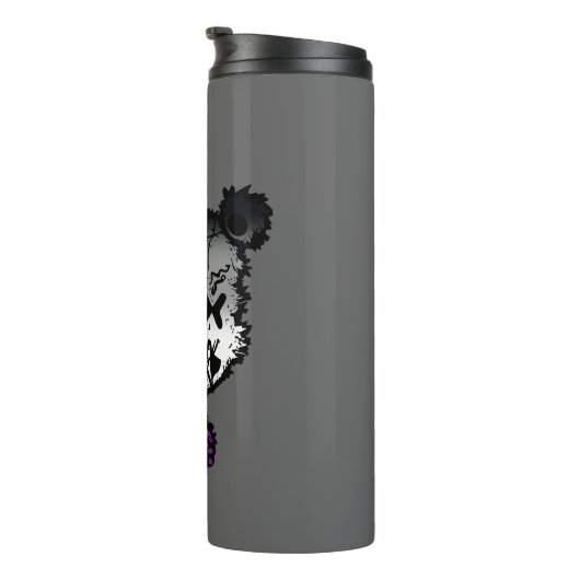 Gothic Asexual Pride Flag gekleurd Beer Thermosbeker (Geroteerd rechts)