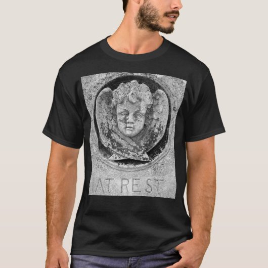 Gothic 'AT REST' Cherub T-Shirt (Voorkant)