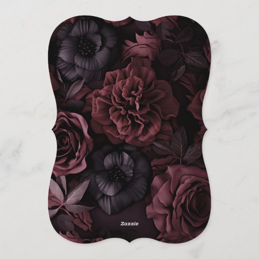 Gothic Aurelian Nightfall Wedding Invitation Kaart (Achterkant)