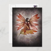 Gothic Autumn Fairy Art Briefkaart van Molly Harri (Voorkant / Achterkant)