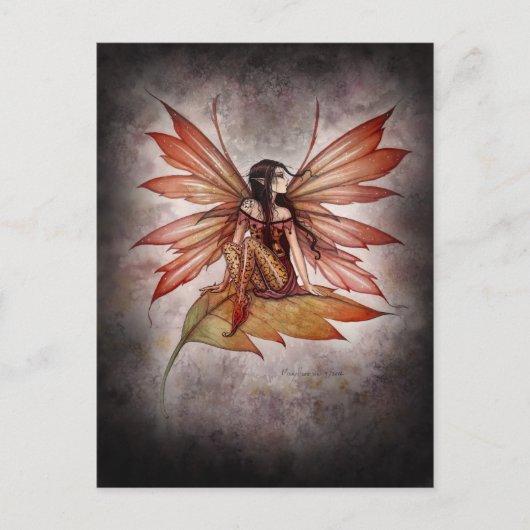 Gothic Autumn Fairy Art Briefkaart van Molly Harri (Voorkant)