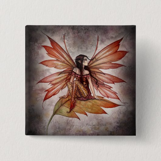 Gothic Autumn Fairy Button beroemd gemaakt door Mo (Voorkant)