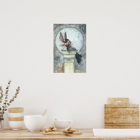 Gothic Autumn Fairy Moon Poster van Molly Harrison (Keuken)