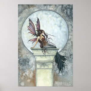 Gothic Autumn Fairy Moon Poster van Molly Harrison