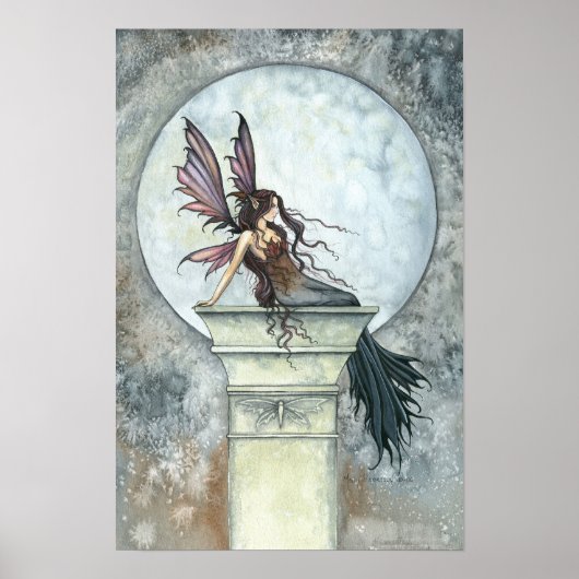Gothic Autumn Fairy Moon Poster van Molly Harrison (Voorkant)