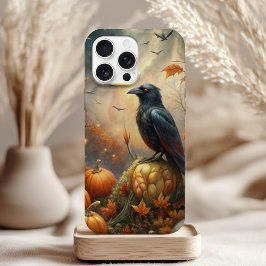 Gothic Autumn Raven - Witchy Pumpkin Forest Design iPhone 15 Case