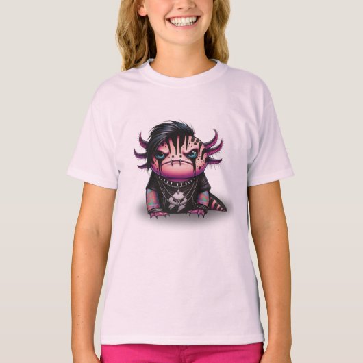 Gothic Axolotl T-shirt voor kinderen (Voorkant)
