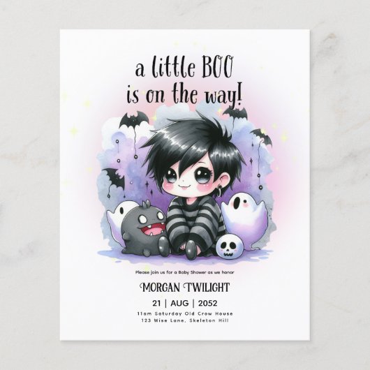 Gothic Baby Boy Ghost Little Boo op de weg (Voorkant)