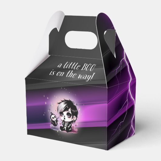 Gothic Baby Boy Ghost Little Boo op de weg Bedankdoosjes (Achterkant)