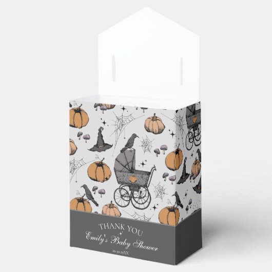 Gothic Baby Carriage Baby shower Bedankt Bedankdoosjes (Geopend)