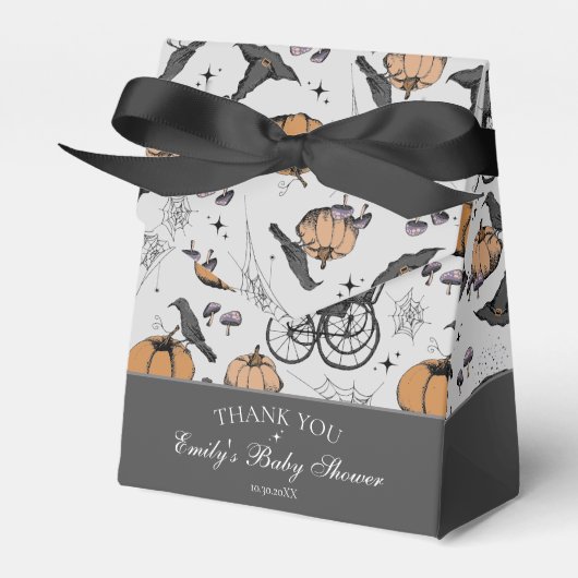 Gothic Baby Carriage Baby shower Bedankt Bedankdoosjes (Voorkant Zijde)