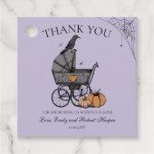 Gothic Baby Carriage Baby shower Bedankt Bedankjes Labels (Voorkant)