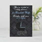 "Gothic Baby Carriage- Boy" Invitation Kaart (Staand voorkant)
