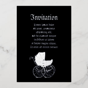 Gothic Baby Carriage Folie Uitnodiging
