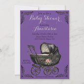 Gothic Baby Carriage Girl Baby shower Kaart (Voorkant)