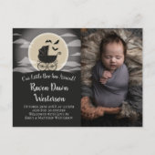 Gothic Baby Carriage Halloween Birth Annoucement Briefkaart (Voorkant)