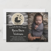 Gothic Baby Carriage Halloween Birth Annoucement Kaart (Voorkant)