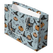 Gothic Baby Carriage Halloween Blue Groot Cadeauzakje (Voorkant Gekanteld)
