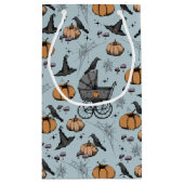 Gothic Baby Carriage Halloween Blue Klein Cadeauzakje (Achterkant)