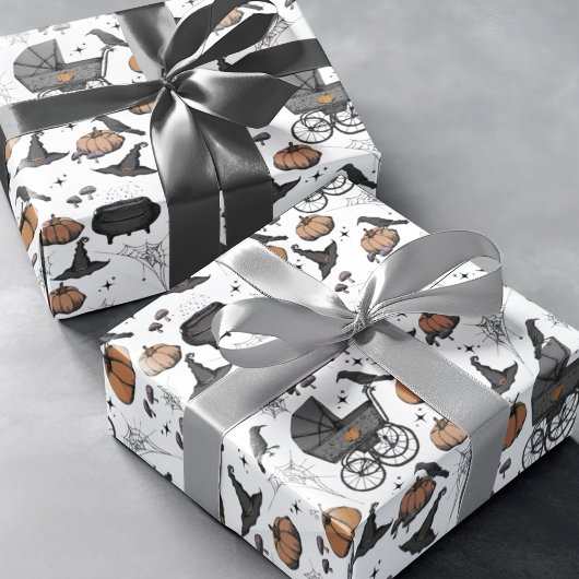 Gothic Baby Carriage Halloween Cadeaupapier