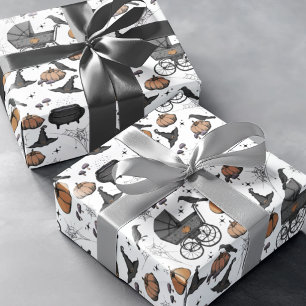 Gothic Baby Carriage Halloween Cadeaupapier