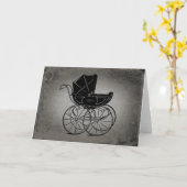 Gothic Baby Carriage Kaart (Gele Bloem)